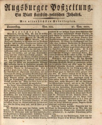 Augsburger Postzeitung Donnerstag 17. November 1836