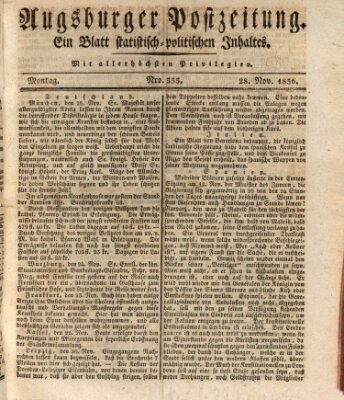 Augsburger Postzeitung Montag 28. November 1836