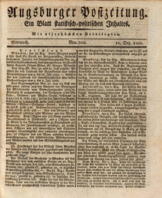 Augsburger Postzeitung Mittwoch 14. Dezember 1836