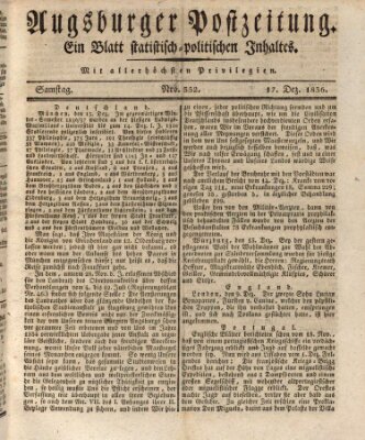 Augsburger Postzeitung Samstag 17. Dezember 1836
