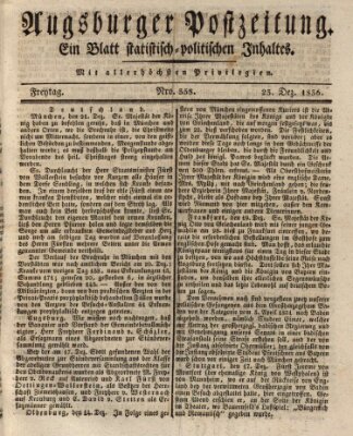 Augsburger Postzeitung Freitag 23. Dezember 1836