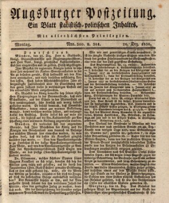Augsburger Postzeitung Montag 26. Dezember 1836