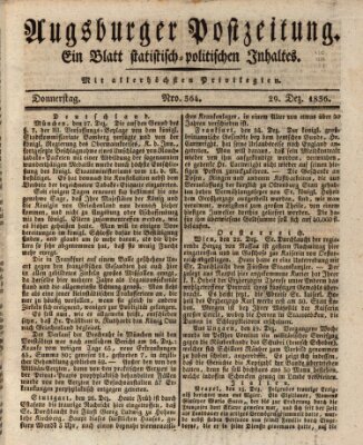Augsburger Postzeitung Donnerstag 29. Dezember 1836