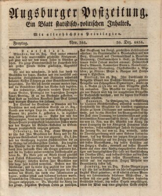 Augsburger Postzeitung Freitag 30. Dezember 1836