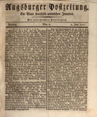 Augsburger Postzeitung Freitag 6. Januar 1837