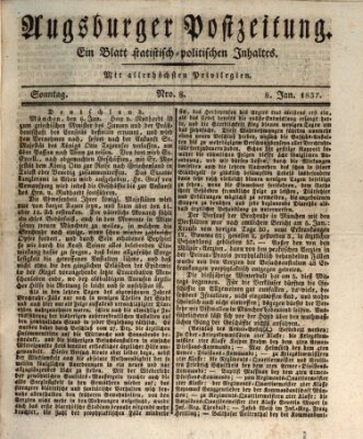 Augsburger Postzeitung Sonntag 8. Januar 1837