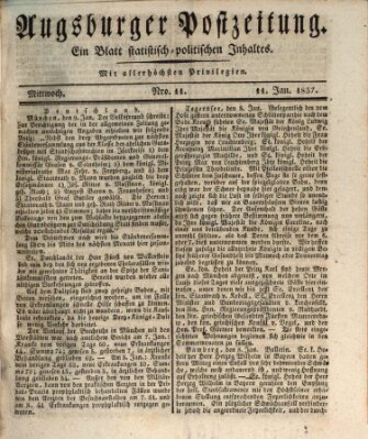 Augsburger Postzeitung Mittwoch 11. Januar 1837