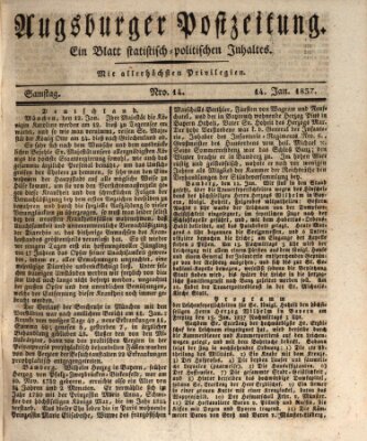 Augsburger Postzeitung Samstag 14. Januar 1837