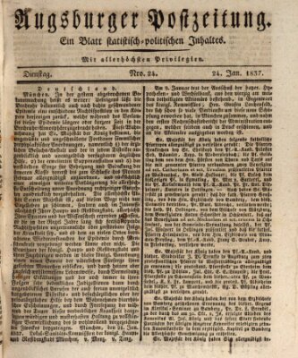 Augsburger Postzeitung Dienstag 24. Januar 1837