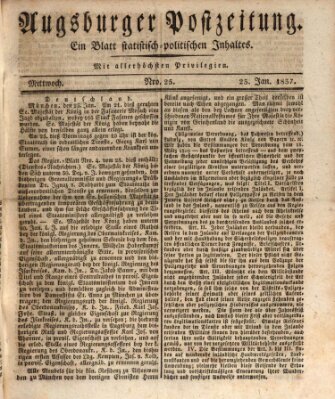 Augsburger Postzeitung Mittwoch 25. Januar 1837