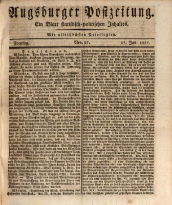 Augsburger Postzeitung Freitag 27. Januar 1837