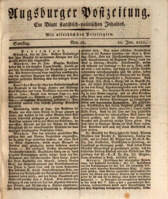 Augsburger Postzeitung Samstag 28. Januar 1837