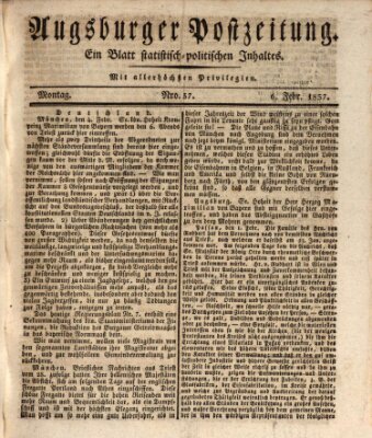 Augsburger Postzeitung Montag 6. Februar 1837