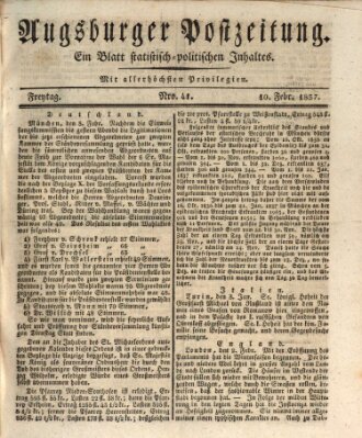 Augsburger Postzeitung Freitag 10. Februar 1837