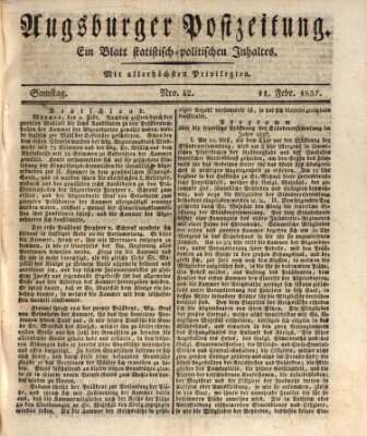 Augsburger Postzeitung Samstag 11. Februar 1837