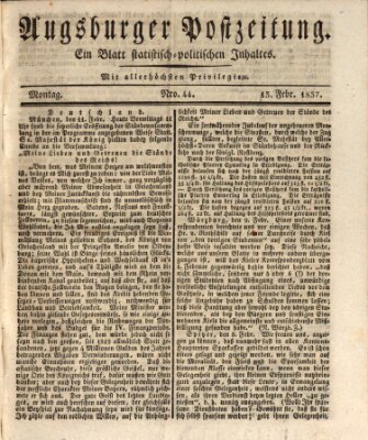 Augsburger Postzeitung Montag 13. Februar 1837