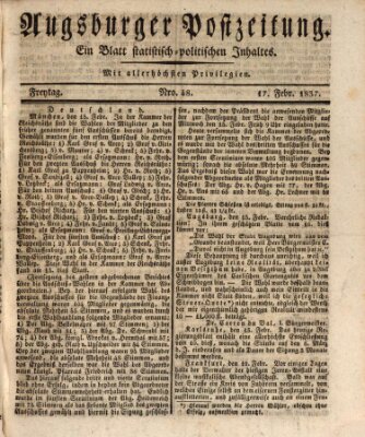 Augsburger Postzeitung Freitag 17. Februar 1837