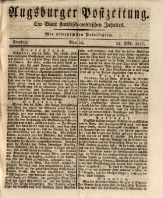 Augsburger Postzeitung Freitag 24. Februar 1837