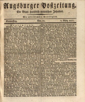 Augsburger Postzeitung Donnerstag 9. März 1837