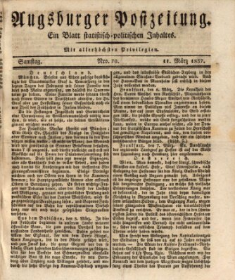 Augsburger Postzeitung Samstag 11. März 1837