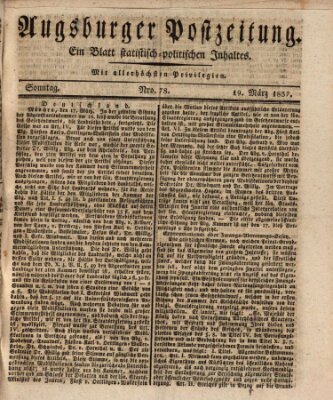 Augsburger Postzeitung Sonntag 19. März 1837