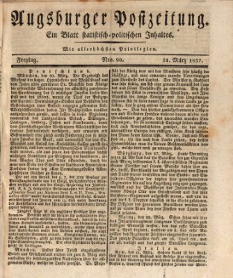 Augsburger Postzeitung Freitag 31. März 1837