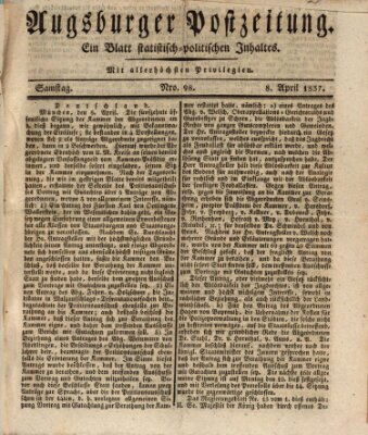 Augsburger Postzeitung Samstag 8. April 1837