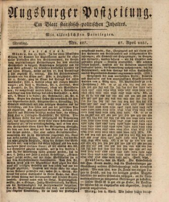 Augsburger Postzeitung Montag 17. April 1837