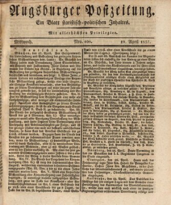 Augsburger Postzeitung Mittwoch 19. April 1837