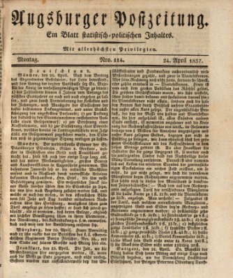 Augsburger Postzeitung Montag 24. April 1837