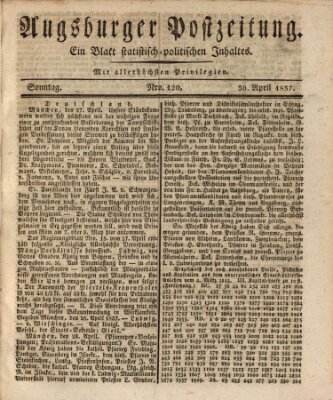 Augsburger Postzeitung Sonntag 30. April 1837