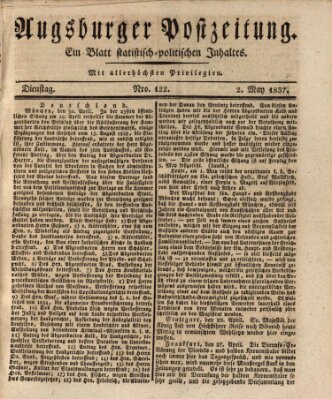 Augsburger Postzeitung Dienstag 2. Mai 1837