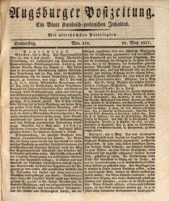 Augsburger Postzeitung Donnerstag 11. Mai 1837