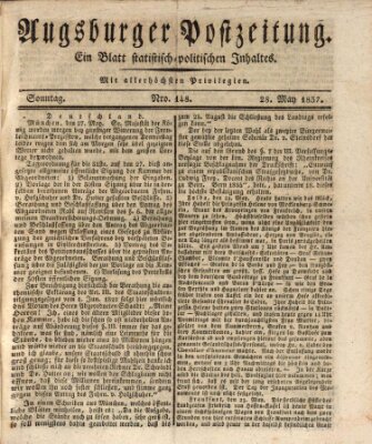 Augsburger Postzeitung Sonntag 28. Mai 1837