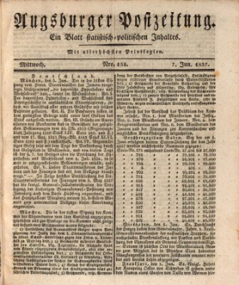 Augsburger Postzeitung Mittwoch 7. Juni 1837