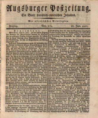 Augsburger Postzeitung Freitag 23. Juni 1837