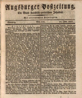 Augsburger Postzeitung Sonntag 25. Juni 1837