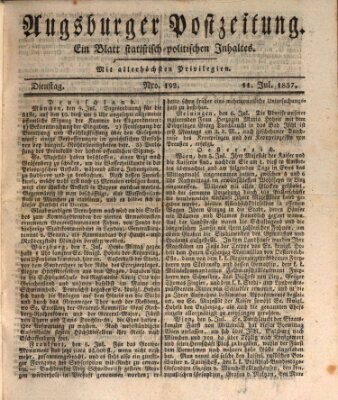 Augsburger Postzeitung Dienstag 11. Juli 1837