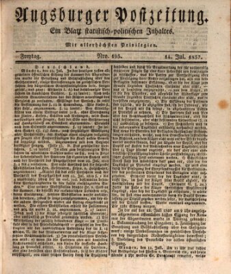 Augsburger Postzeitung Freitag 14. Juli 1837