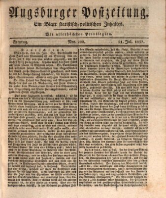 Augsburger Postzeitung Freitag 21. Juli 1837