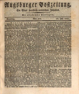 Augsburger Postzeitung Sonntag 23. Juli 1837