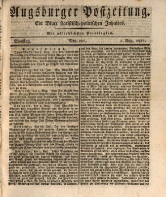 Augsburger Postzeitung Samstag 5. August 1837