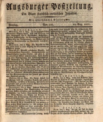 Augsburger Postzeitung Freitag 11. August 1837