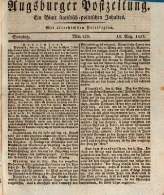 Augsburger Postzeitung Sonntag 13. August 1837