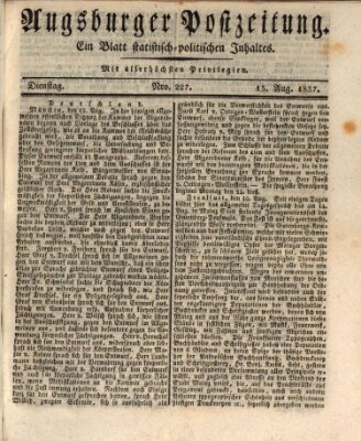 Augsburger Postzeitung Dienstag 15. August 1837