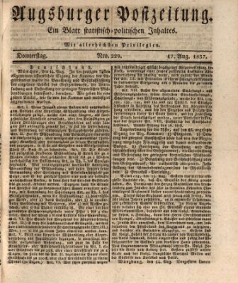 Augsburger Postzeitung Donnerstag 17. August 1837