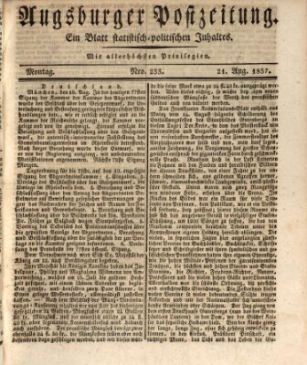 Augsburger Postzeitung Montag 21. August 1837