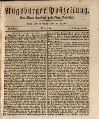 Augsburger Postzeitung Samstag 26. August 1837