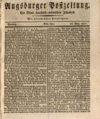 Augsburger Postzeitung Montag 28. August 1837