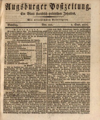 Augsburger Postzeitung Samstag 2. September 1837